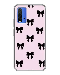 Чехол для Xiaomi Redmi 9T с картинкой «Черные банты Coquette»
