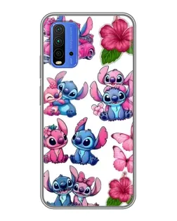 Чохол для Xiaomi Redmi 9T з картинкою «Стікери Stitch та Angel»