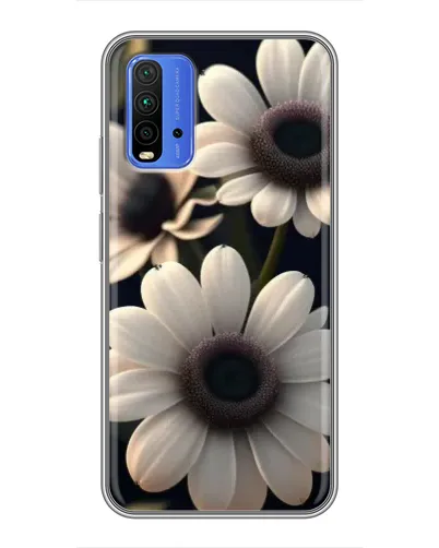 Чехол для Xiaomi Redmi 9T с картинкой «Белые маргаритки макро»