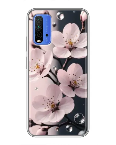 Чехол для Xiaomi Redmi 9T с картинкой «Нежная сакура и капли» Чехол для Xiaomi Redmi 9T с картинкой «Нежная сакура и капли»