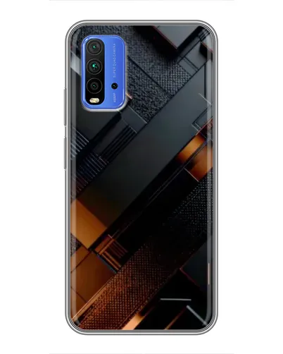 Чехол для Xiaomi Redmi 9T с картинкой «Черные геометрические блоки» Чехол для Xiaomi Redmi 9T с картинкой «Черные геометрические блоки»