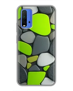 Чехол для Xiaomi Redmi 9T с картинкой «Яркая неоновая галька»