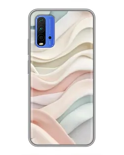 Чехол для Xiaomi Redmi 9T с картинкой «Пастельные нежные волны»
