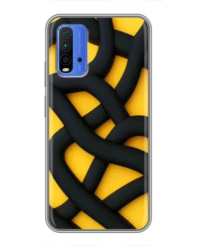 Чехол для Xiaomi Redmi 9T с картинкой «Черное желтое переплетение» Чехол для Xiaomi Redmi 9T с картинкой «Черное желтое переплетение»