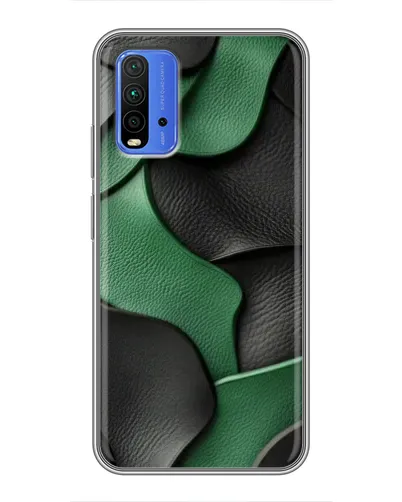 Чехол для Xiaomi Redmi 9T с картинкой «Зеленые кожаные волны» Чехол для Xiaomi Redmi 9T с картинкой «Зеленые кожаные волны»
