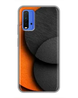 Чехол для Xiaomi Redmi 9T с картинкой «Геометрия оранжевых кругов»