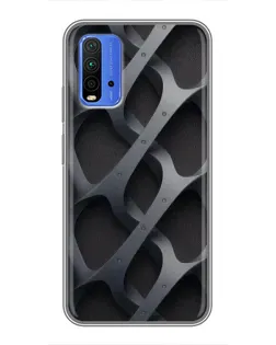 Чехол для Xiaomi Redmi 9T с картинкой «Объемное серое плетение»