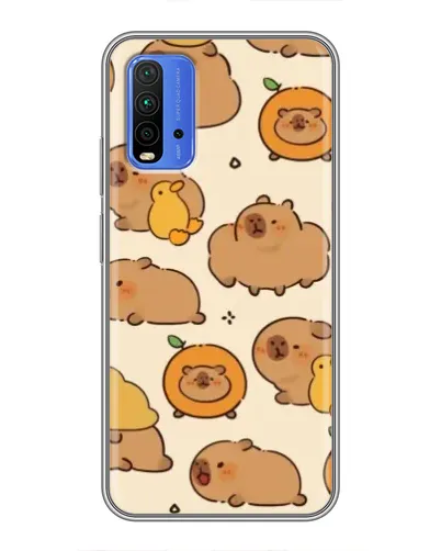 Чехол для Xiaomi Redmi 9T с картинкой «Капибары с апельсинами»