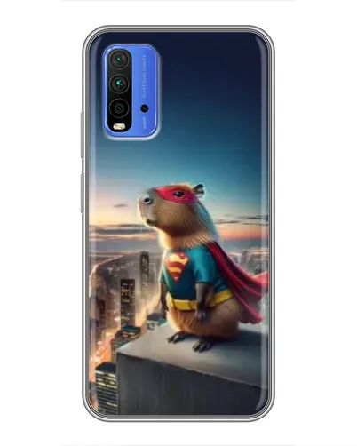 Чехол для Xiaomi Redmi 9T с картинкой «Капи-мен супергерой»