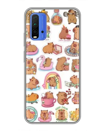 Чехол для Xiaomi Redmi 9T с картинкой «Капибары набор»