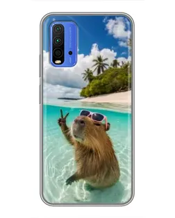 Чохол для Xiaomi Redmi 9T з картинкою «Капібара на морі» Чохол для Xiaomi Redmi 9T з картинкою «Капібара на морі»