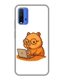 Чохол для Xiaomi Redmi 9T з картинкою «Капібара з ноутбуком» Чохол для Xiaomi Redmi 9T з картинкою «Капібара з ноутбуком»