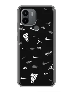 Чехол для Xiaomi Redmi A1 Plus с картинкой «Nike Black Pattern»