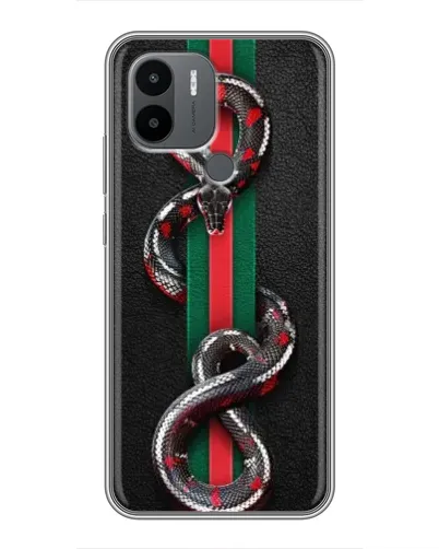 Чехол для Xiaomi Redmi A1 Plus с картинкой «Gucci — змея на полосе» Чехол для Xiaomi Redmi A1 Plus с картинкой «Gucci — змея на полосе»