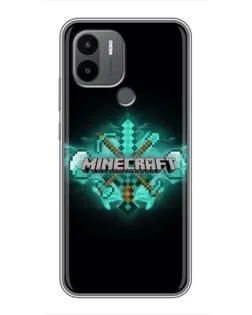 Чехол для Xiaomi Redmi A1 Plus с картинкой «Minecraft Diamond лого»
