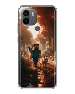 Чехол для Xiaomi Redmi A1 Plus с картинкой «Стив в лесу»