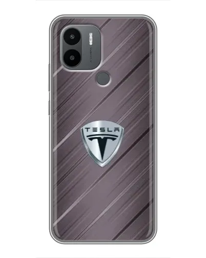 Чехол для Xiaomi Redmi A1 Plus с картинкой «Металлическая текстура Tesla»