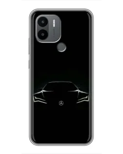 Чехол для Xiaomi Redmi A1 Plus с картинкой «Mercedes — силуэт авто» Чехол для Xiaomi Redmi A1 Plus с картинкой «Mercedes — силуэт авто»