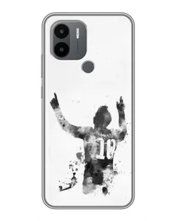 Чохол для Xiaomi Redmi A1 Plus з картинкою «Чорно-білий силует Мессі»