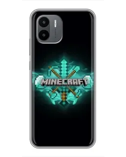 Чехол для Xiaomi Redmi A1 с картинкой «Minecraft Diamond лого»