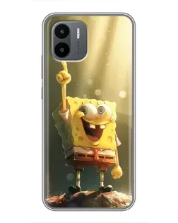 Чехол для Xiaomi Redmi A1 с картинкой «Сияющий Спанч Боб»
