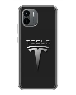 Чехол для Xiaomi Redmi A1 с картинкой «Стальной логотип Tesla» Чехол для Xiaomi Redmi A1 с картинкой «Стальной логотип Tesla»