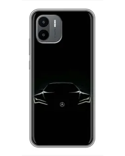 Чехол для Xiaomi Redmi A1 с картинкой «Mercedes — силуэт авто» Чехол для Xiaomi Redmi A1 с картинкой «Mercedes — силуэт авто»