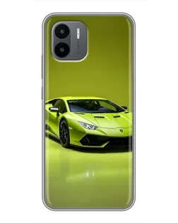 Чехол для Xiaomi Redmi A1 с картинкой «Салатовый Lamborghini Huracan»