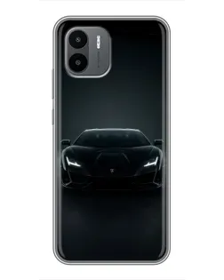 Чехол для Xiaomi Redmi A1 с картинкой «Черный Lamborghini Aventador»