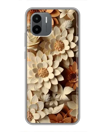 Чехол для Xiaomi Redmi A1 с картинкой «Бежевый флористический декор»