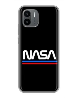 Чехол для Xiaomi Redmi A2 с картинкой «NASA — классика Red Blue»