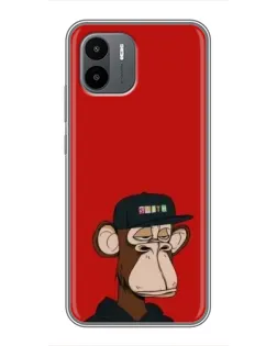 Чехол для Xiaomi Redmi A2 с картинкой «Bored Ape — красный фон»