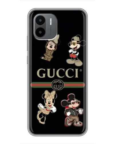 Чехол для Xiaomi Redmi A2 с картинкой «Gucci — герои Disney и монограмма» Чехол для Xiaomi Redmi A2 с картинкой «Gucci — герои Disney и монограмма»