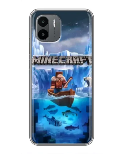 Чехол для Xiaomi Redmi A2 с картинкой «Minecraft ледяной мир»