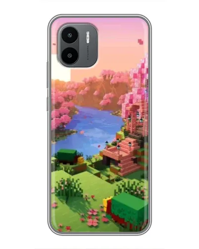 Чехол для Xiaomi Redmi A2 с картинкой «Розовое дерево Minecraft»