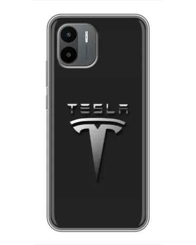 Чехол для Xiaomi Redmi A2 с картинкой «Стальной логотип Tesla»