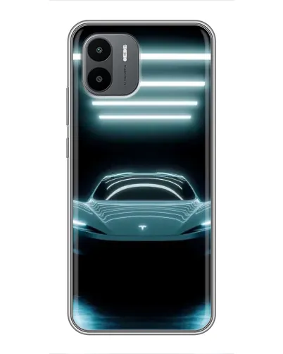 Чехол для Xiaomi Redmi A2 с картинкой «Tesla в неоне»
