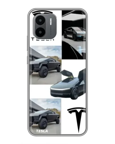 Чехол для Xiaomi Redmi A2 с картинкой «Коллаж Cybertruck Tesla»