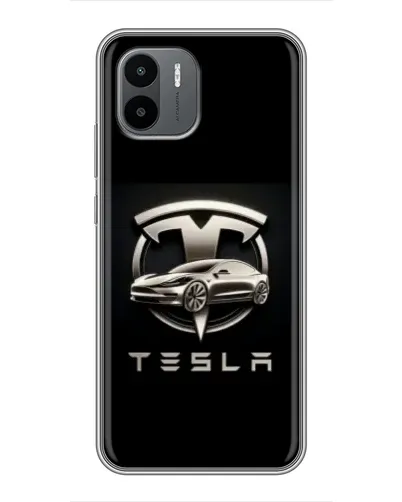 Чехол для Xiaomi Redmi A2 с картинкой «Tesla — серебристое авто»