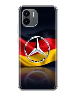 Чехол для Xiaomi Redmi A2 с картинкой «Mercedes — флаг Германии» Чехол для Xiaomi Redmi A2 с картинкой «Mercedes — флаг Германии»