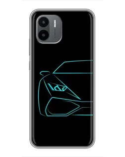 Чехол для Xiaomi Redmi A2 с картинкой «Голубой силуэт Lamborghini» Чехол для Xiaomi Redmi A2 с картинкой «Голубой силуэт Lamborghini»