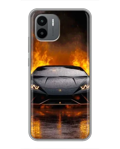 Чехол для Xiaomi Redmi A2 с картинкой «Lamborghini в огне»