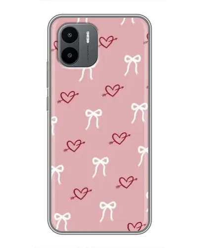 Чохол для Xiaomi Redmi A2 з картинкою «Серця та банти»