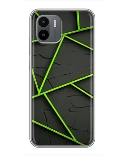 Чехол для Xiaomi Redmi A2 с картинкой «Зеленые геометрические линии» Чехол для Xiaomi Redmi A2 с картинкой «Зеленые геометрические линии»
