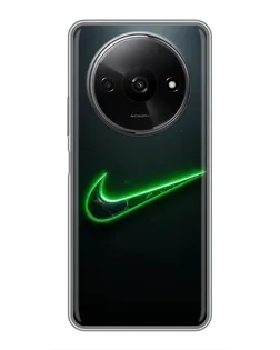 Чехол для Xiaomi Redmi A3 с картинкой «Неоновый контур Nike»