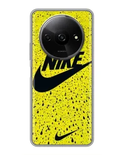 Чехол для Xiaomi Redmi A3 с картинкой «Желтый текстурный Nike»