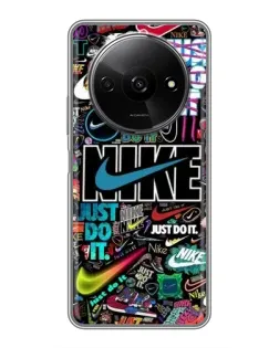 Чехол для Xiaomi Redmi A3 с картинкой «Яркий коллаж Nike»