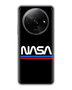 Чехол для Xiaomi Redmi A3 с картинкой «NASA — классика Red Blue»