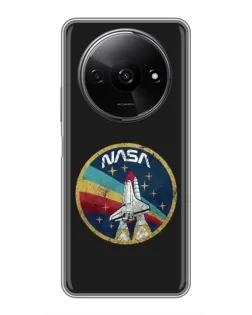 Чехол для Xiaomi Redmi A3 с картинкой «NASA — эмблема миссии»