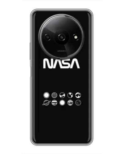 Чехол для Xiaomi Redmi A3 с картинкой «NASA — технический принт» Чехол для Xiaomi Redmi A3 с картинкой «NASA — технический принт»